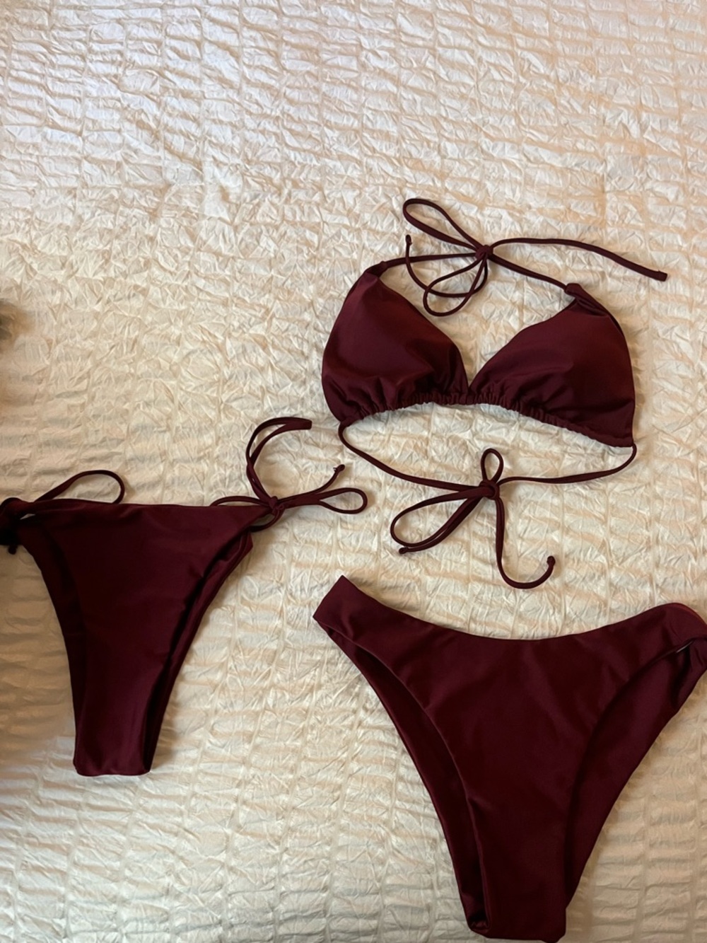 Unbranded Woman’s Burgundy String Bikini Set